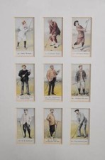 HANDSOME 9 COPE'S TOBACCO GOLFERS MINIATURE VINTAG REPRINT PORTRAIT CARDS FRAMED