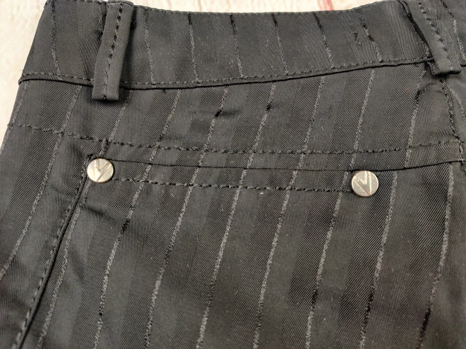 Abito Pantalone Gianni Versace Classico Donna Nero Dritto Formale Pantalone Rigato