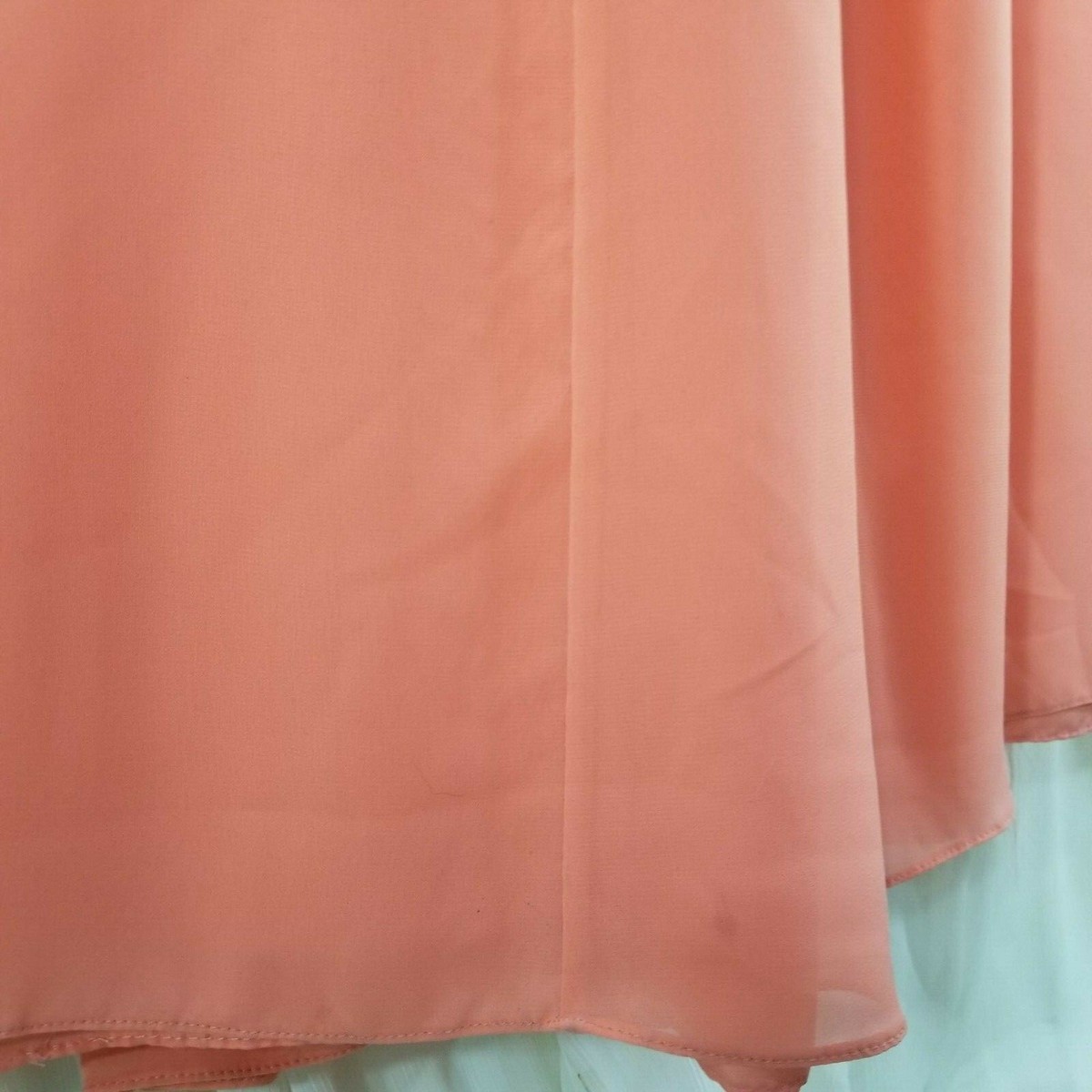 David's Bridal Bridesmaid Dress Chiffon Long Coral Salmon Pink Size 4 | eBay David's Bridal Bridesmaid Dress Chiffon Long Coral Salmon Pink Size 4 | eBay