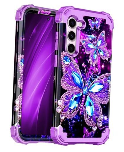 for Galaxy S23 Plus Case 6.6 Samsung Galaxy S23 Plus Amaranth Butterfly
