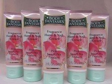 BODY FANTASIES - LOT OF 5 - PINK SWEET PEA FANTASY - HAND  NAIL CREAM - NEW
