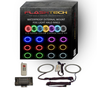 External LED Fog Light Halo Ring Multi-Color RF Kit for Ford Transit Connect