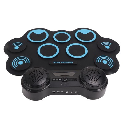 Kids Electric Drum Kit Roll Up Dual Speaker Easy To Use With Recording Funct FER