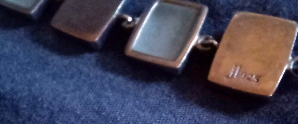 Pulsera Jessica Lee de plata de ley 925 de vidrio marino Foto 2 de 4