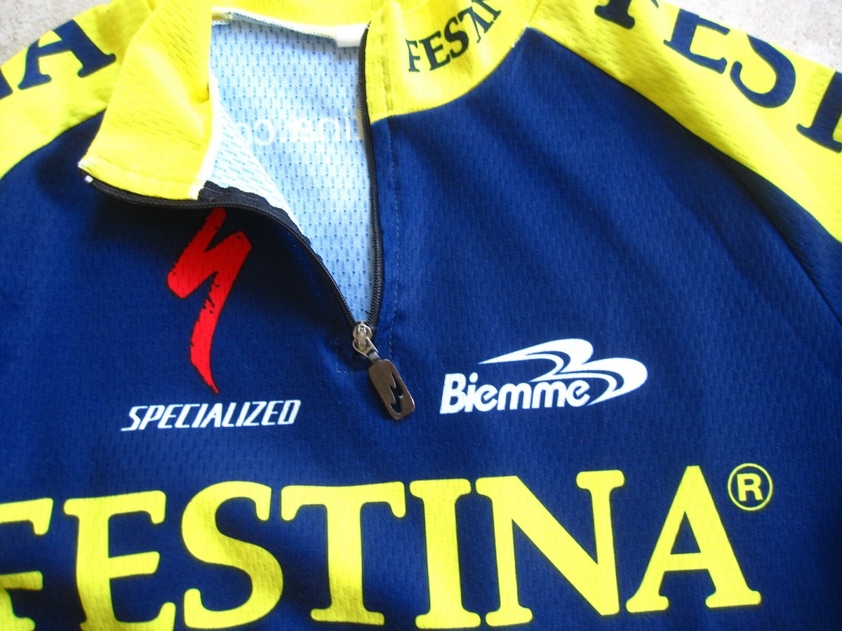 Maillot Cycliste Biemme Team Festina Specialized – Jaune/Marine, Taille XL Homme