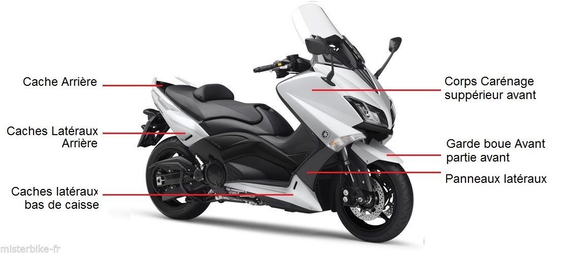 Carénage YAMAHA T-Max 530 blanc compétition finition brillante