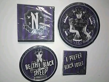 Wednesday Addams Family Netflix Birthday Party Pack 16 Plates & 32 Napkins NEW