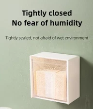 1‑Pack Wall‑Mounted Clamshell Cotton Swab Storage Holder – Plastic Organizer Box