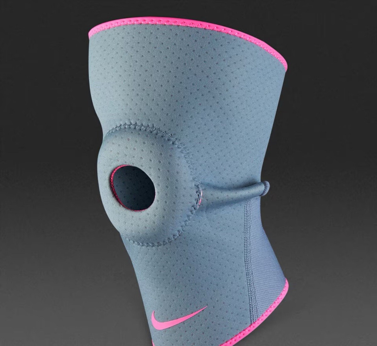 Nike Open Patella Knee Sleeve Grey Pink Size Small UK