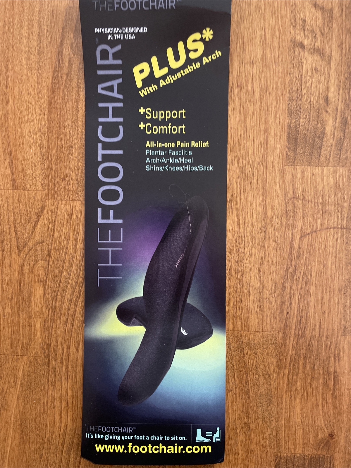 FootChair Orthotics with Pads for Adjustable Arch Height. Relieve