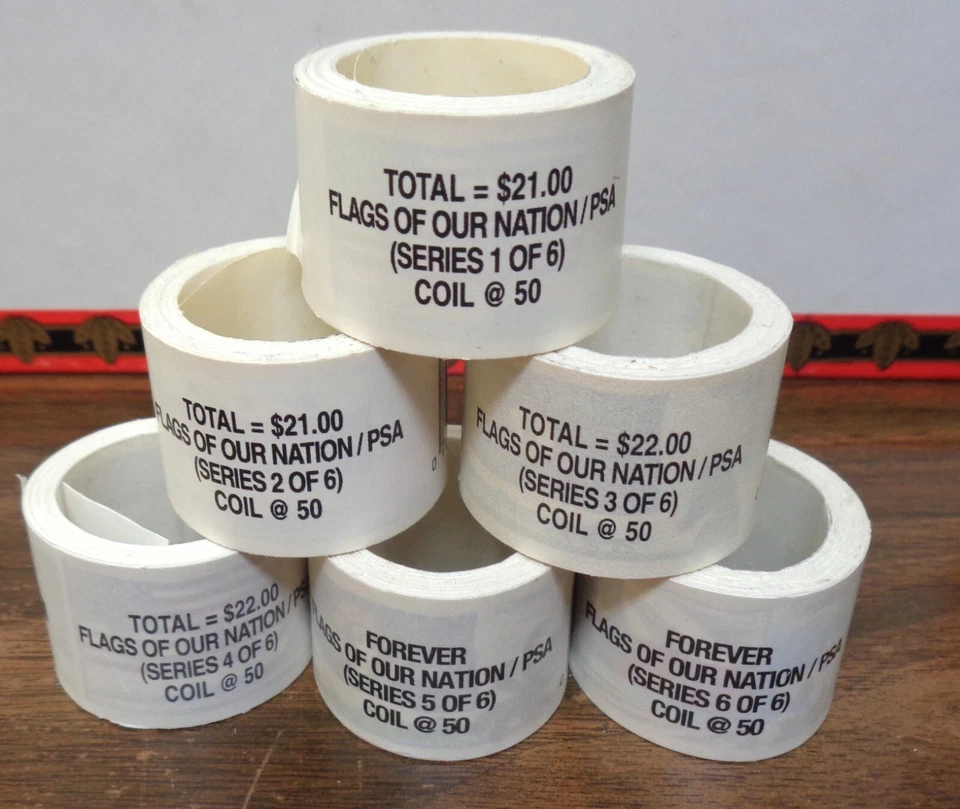 US Stamps #4273-4332 Set of 6 Flags Of Our Nation Sealed Rolls, COMPLETE Series! - Image 2 of 2