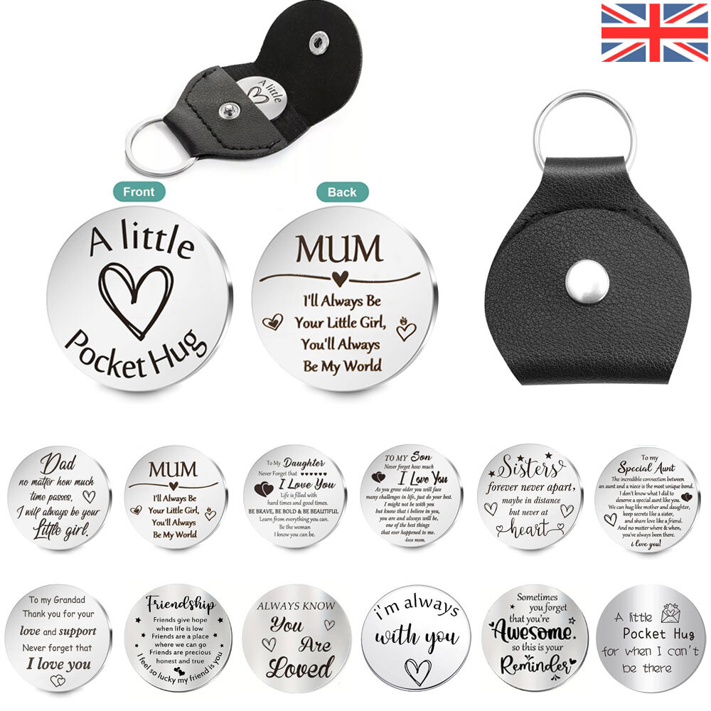 CREATCABIN Pocket Hug Token - Double-Sided Inspirational Coin For Long Distance Relationships, Gift For Loved Ones
