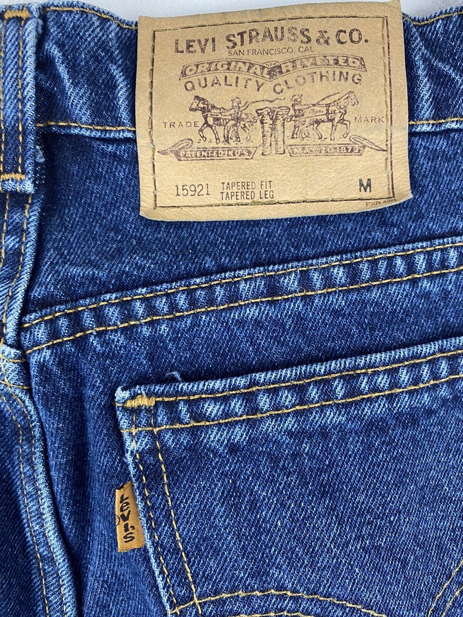 Vintage Levi's 15921 Orange Tab Sz 12 Women's Blue Denim High Rise