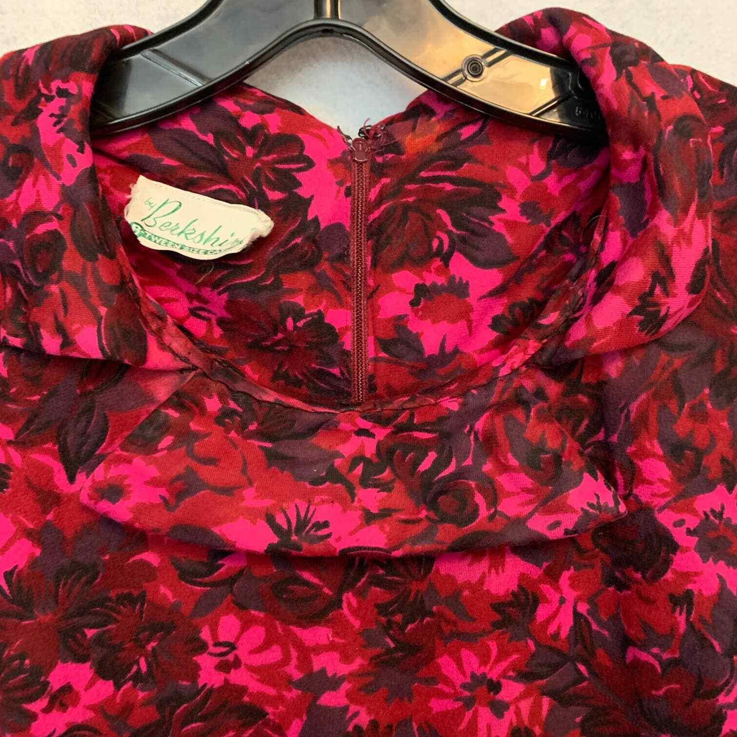 BERKSHIRE Vintage Floral Dress Red, Pink and Black - image 5