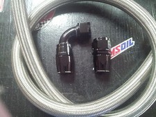 -20an Steel Braided Radiator Hose Kit Black -20 Straight -20 90 Degree Hose Ends