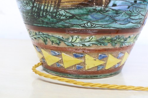 Table Lamp Italian Deruta Polychrome Majolica Ceramic Lamp Early 20th C. - Picture 13 of 23