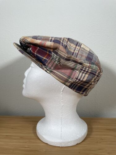 Vtg Trav'ler by Country Gentleman Size 7 Mens Flat Hat Newspaper Plaid - Picture 1 of 9