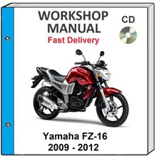 CD manual taller reparación servicio yamaha fz-16 fz16 2009 2010 2011 2012