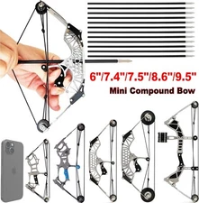 6" Mini Compound Bow and Arrows Kit Target Shooting Archery Gift Pocket Bow Toy
