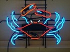 20"x16" Blue Crab Seafood Open Neon Sign Lamp Light Glass Bar Beer Artwork Jy