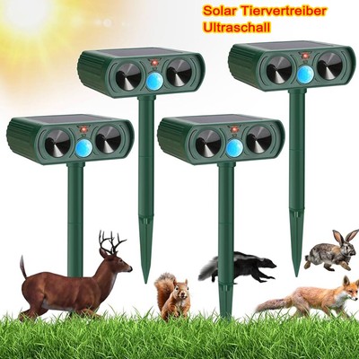 Solar Powered Ultrasonic Animal Repeller Outdoor Bird Dog Cat Sound Repellent