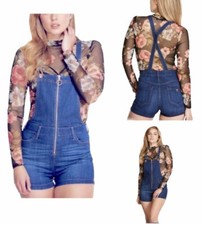 NWT GUESS Denim Jeans Overall Short 30
