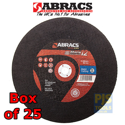 25 x Abracs 300mm x 3,5mm Flach Metall Trennscheiben Benzin Säge 20mm Bohrung