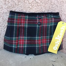 Vintage Oshkosh Baby Girl Plaid Skirt Size 3 Months Skort