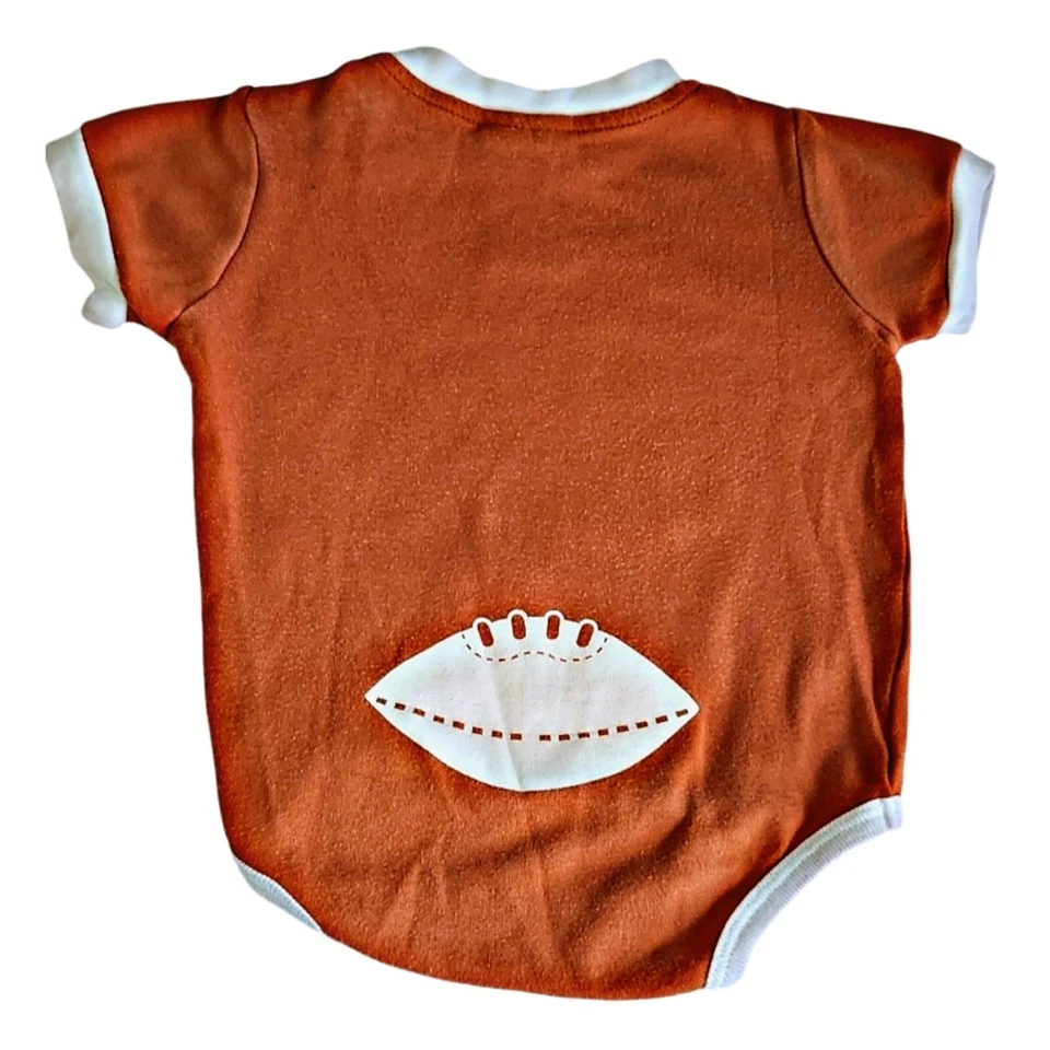 Body infantil vintage Texas Lonhorns fútbol americano universitario naranja quemado 3-6 meses Foto 2 de 4