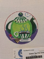 Green Tea Pot Ornament KL412 PLD Needlepoint Canvas