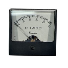 Simpson 1257 AC Amp Meter 0-30 Panel Mount Analog Gauge Black Made In USA