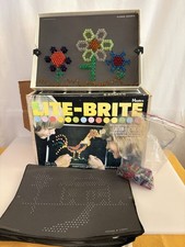 1976 Hasbro Lite-Brite With Box Colored Pegs And Patterns Works Nostalgic Toys