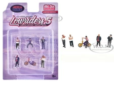 "LOWRIDERS #5" 6 PIECE DIECAST FIGURES SET 1/64 SCALE BY AMERICAN DIORAMA 2427