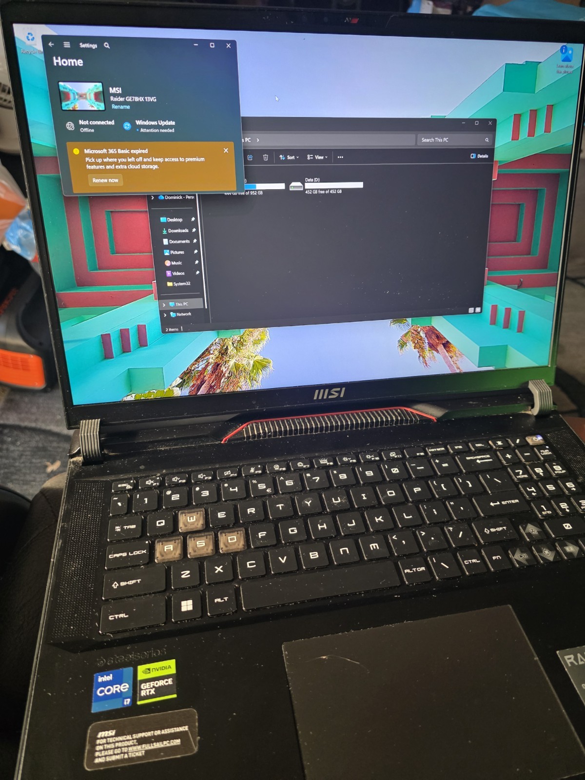 Computer Check Out MSI Raider GE78 HX 13V i7-13700HX 16GB 1.40TB SSD RTX 4070 Gaming ...