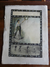 Plakat Urkunde Jugendstil alt antik um 1900 Radrennen Fahrrad Ehrung Druck
