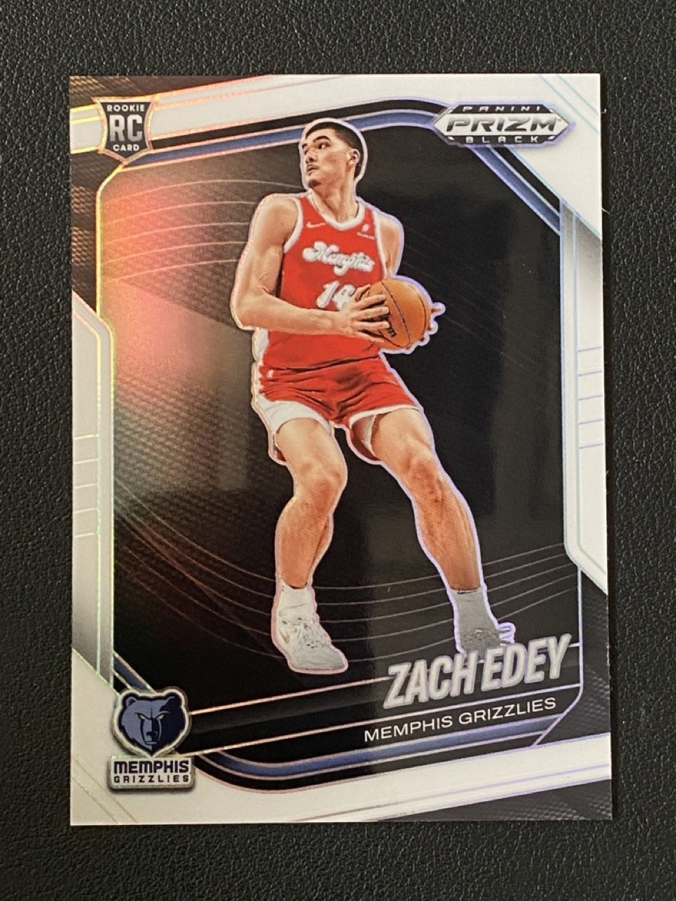 Zach Edey 2024-25 Panini Prizm Black White Prizm 091/175 RC #64