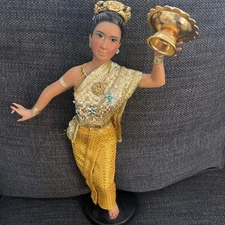 Vintage 16” Asian Arts Piya Chuansathira Dancing Siamese Thai Gold #66 Doll