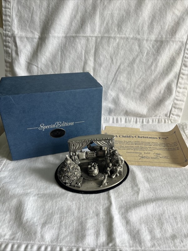 1989 FORT Christmas Classic "A Child's Christmas Eve" Pewter Figurine LE Boxed