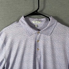 Peter Millar Shirt Mens XL Purple Geometric Polo Summer Comfort Golf Stretch