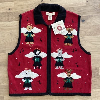 NEW Bechamel Medium Christmas Dog Choir Angel Snowflake Grandma Cottagecore Vest