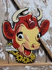 VINTAGE BORDENS PORCELAIN SIGN OLD ELSIE COW DAIRY FARM MILK ICE CREAM CHEESE