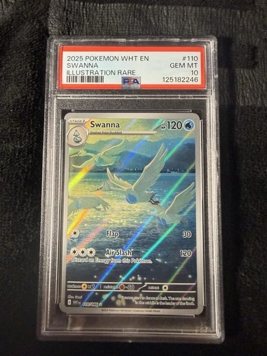Swanna 110/086 - White Flare Illustration Rare Pokemon - PSA 10 - Gem Mint