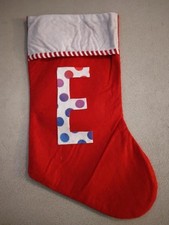 18 inch Christmas Stocking Plain Red with 6 inch letter E 278633
