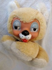 DDR Plüschtier Katze mit Gummigesicht Stofftier mit Halsband 