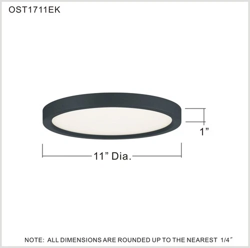 Quoizel OST1711 Outskirts 11"W LED Flush Mount Ceiling Fixture - Nickel - Picture 4 of 12