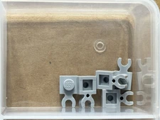 LEGO Parts - Light Bluish Gray Plate 1 x 1 Open O Clip Thick - No 4085d - QTY 5