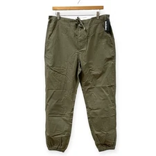 Chrystie NYC OG Logo Cropped Jogger Skate Pants in Olive Green Men's Medium $89