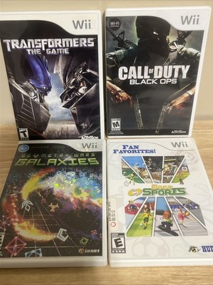 Nintendo Wii Game Lot Of 4 Transformers, Call Of Duty, Geometry Wars, Deca Sport