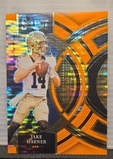 2023 Panini Select - Premier Jake Haener #186 Neon Orange Pulsar Prizm #3/7 (RC)