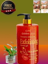 Golden Glow Intensive Whitening Shower Gel Skin Soft Exfoliant 1000ml USA Stock